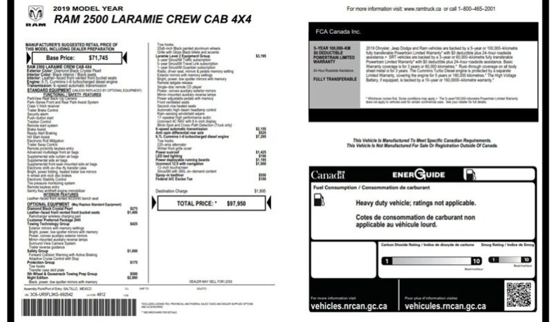 
								2019 RAM 2500 Laramie Sport Lifted Diesel full									