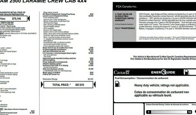 
								2022 RAM 2500 Laramie Sport Lifted Diesel full									