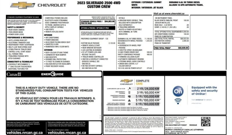 
								2023 Chevrolet Silverado 2500 Custom Diesel full									