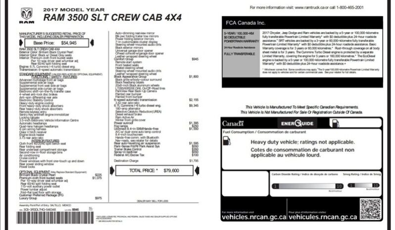 
								2017 RAM 3500 SLT Sport Diesel full									