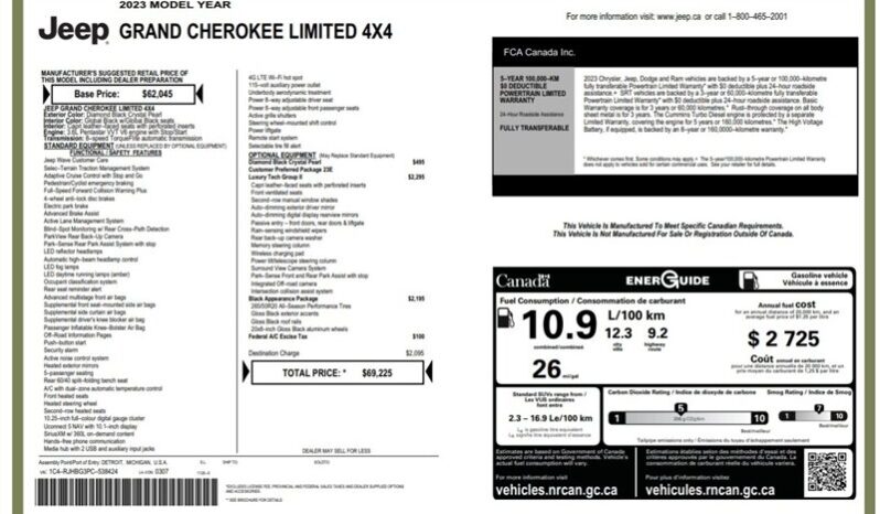 
								2023 Jeep Grand Cherokee Limited Black Pack full									