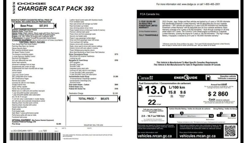 
								2022 Dodge Charger Scat Pack full									
