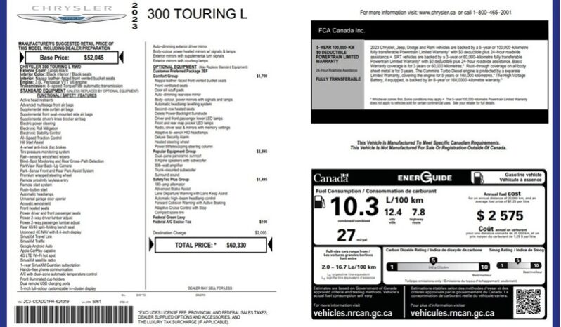 
								2023 Chrysler 300 Series Touring L full									