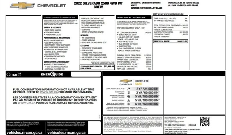 
								2022 Chevrolet Silverado 2500 Work Truck full									