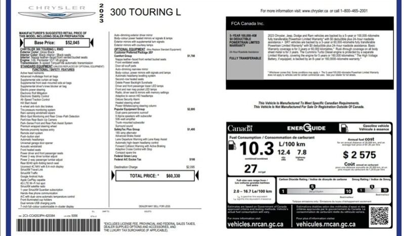 
								2023 Chrysler 300 Series Touring L full									