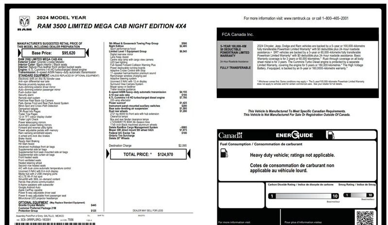 
								2024 RAM 3500 Limited Mega Cab Dually Diesel Night Edition full									