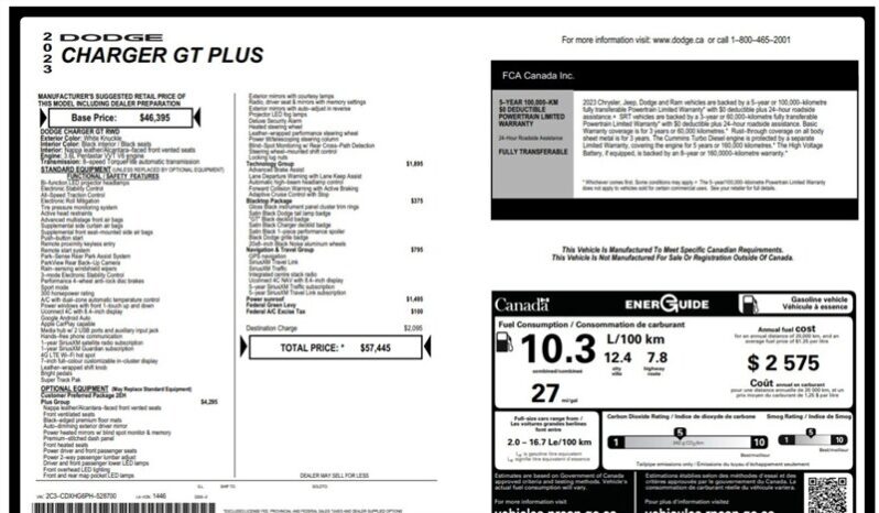 
								2023 Dodge Charger GT Plus Blacktop Sunroof full									
