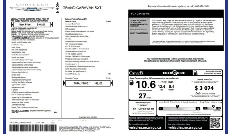 
								2024 Chrysler Grand Caravan SXT full									
