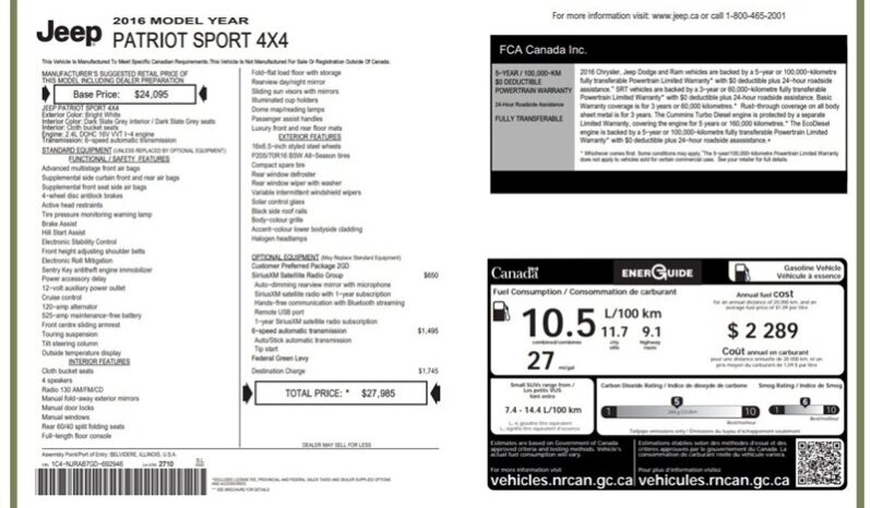 
								2016 Jeep Patriot Sport full									