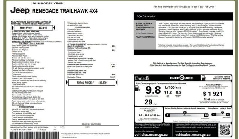 
								2018 Jeep Renegade Trailhawk full									