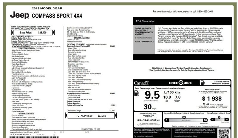 
								2019 Jeep Compass Upland full									