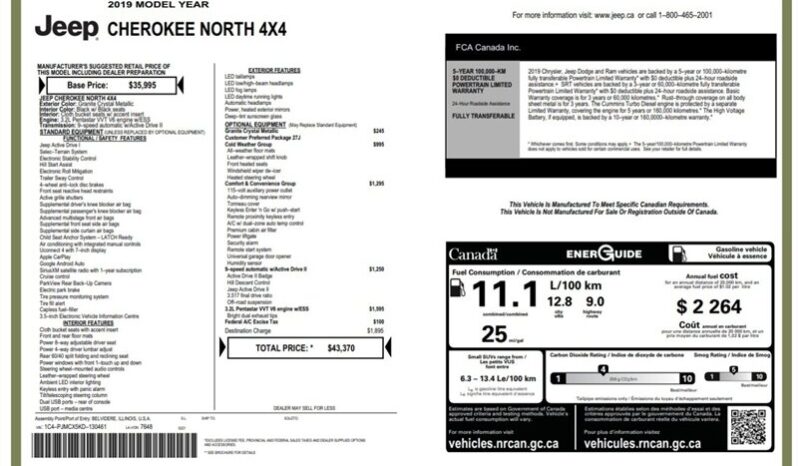 
								2019 Jeep Cherokee North full									