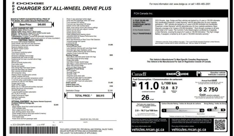 
								2023 Dodge Charger SXT Plus Black Top full									