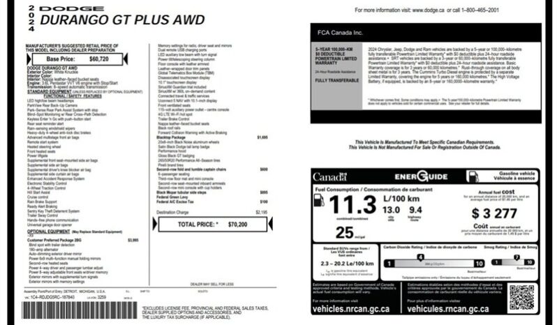 
								2024 Dodge Durango GT Plus Blacktop full									