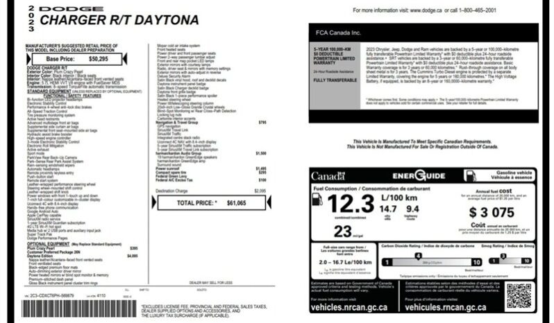 
								2023 Dodge Charger R/T Daytona full									
