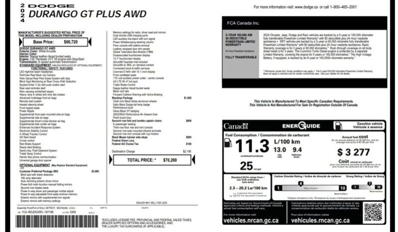 
								2024 Dodge Durango GT Plus Blacktop Sunroof full									