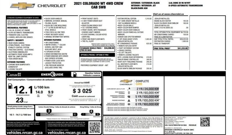 
								2021 Chevrolet Colorado WT Special Edition full									